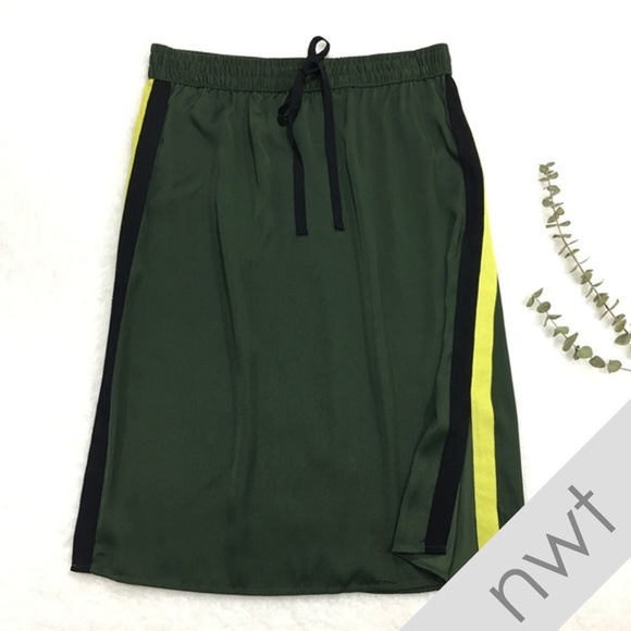Who What Wear Dresses & Skirts - WHO WHAT WEAR Olive Green Silky Track Skirt, S